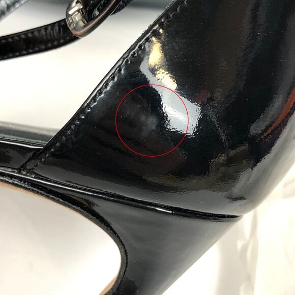 Tried On Only Stuart Weitzman Nudistsong Black Patent Leather Sandals Heels 12 - Picture 10 of 12